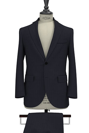 CANONICO Super100s Navy Shadow Stripe & Blue Pin Stripe (PN-NB99183)