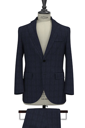 CANONICO Super100s Navy Saxony Glen Check (PN-NB99186)