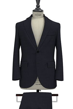 CANONICO Super100s Navy Shadow Stripe & Navy Pin Stripe (PN-NB99187)