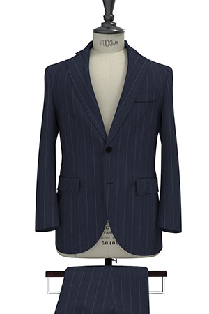 CANONICO Super100s Smoky Navy Saxony Stripe (PN-NB99188)