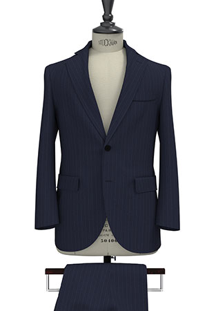 CANONICO Super100s Bright Navy & Blue Pin Stripe (PN-NB99190)