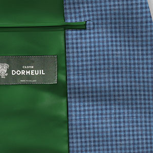 DORMEUIL リネン混 ネイビー&サックス チェック(NB100863)