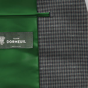 DORMEUIL リネン混 ネイビー&グリーン チェック(NB100866)