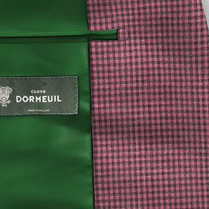 DORMEUIL リネン混 ピンク&ブラウン チェック(NB100867)