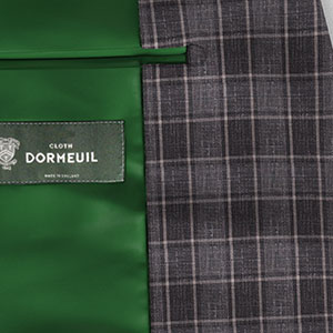 DORMEUIL リネン混 グレー格子柄(NB100869)