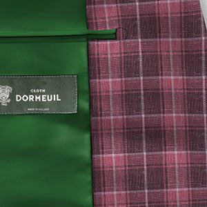 DORMEUIL リネン混 ピンク格子柄(NB100870)